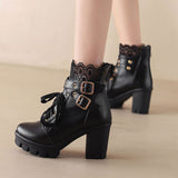 Uniwim Lace Flower Heels Boots SE22864