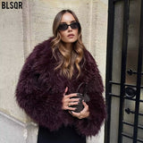 cold weather outfits Women's Winter Fashion Environmental Protection Artificial Fur Short Coat D69135