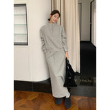 aelfric eden hoodie Thickened Sweater + Drawstring Elastic Skirt 2024 Winter Casual Two-Piece Suit Female A9518