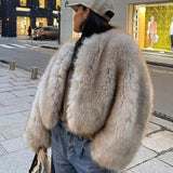 1980s fashion trends Fur Coat Short Tocas Fur Women's Casual Street Style Fox Fur Women's Clothing