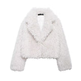 cold weather outfits Women's Winter Fashion Environmental Protection Artificial Fur Short Coat D69135