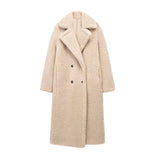 Uniwim cold weather outfits Autumn and Winter New Double-Breasted Fleece Thickened Warm Coat Woolen Coat 1255700