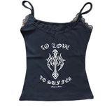 Uniwim 2000s fashion Sexy Style Small Sling Spicy Girl Letter Print Contrast Color Slim Slimming Cross Bottoming Vest