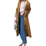 casual fall outfits Fashionable Long Lapel Button Trench Coat 2024 Women's Autumn and Winter Elegant Commuter Coat