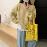 cold weather outfits Korean Style Simple Candy Color Soft Glutinous Thick round Neck Labeling Pullover Women's Autumn and Winter Loose Knitted