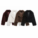 cold weather outfits Women's Winter Fashion Environmental Protection Artificial Fur Short Coat D69135