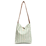 teacher outfits Summer Trendy New Striped Contrast Color Tote Bag 2024 Fresh Simple All-Match Large Capacity Shoulder Bag for Women