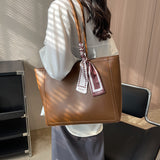 outfit ideas Large Capacity Bag for Women New Fashionable Simple Contrast Color Tote Bag Fashionable All-Match Shoulder Underarm Bag