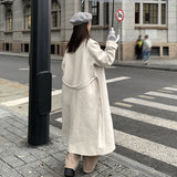 winter fits 2024 Autumn and Winter Hepburn Style Woolen Coat Mid-Length Winter Mori Small over-the-Knee Temperament Coat