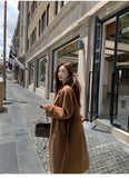 winter fits Red Woolen Temperament Woolen Coat 100 Pure Wool Double-Sided Loose Overcoat Women's Autumn and Winter High Sense Chubby Girl