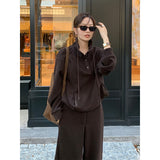 Uniwim aelfric eden hoodie Wool Thickened Sweater + Casual Pants 2024 Winter Korean Fashion Two-Piece Suit Female A9275