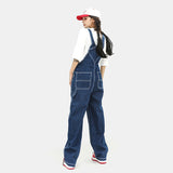 90s streetwear Oeeta Jeans Autumn American Style Overalls Men's Denim Overalls Women's Loose Denim Jumpsuit