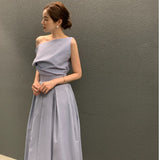 avant garde dress to impress Fashion Suit Women's Sexy off-Shoulder Shirt Top Summer French Elegant High Waist Pleated Skirt Skirt