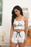 Uniwim summer new fashion women's clothing sexy suspenders shorts home clothes contrast color pajamas two-piece set