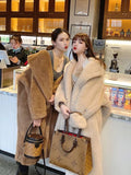 cold weather outfitsTeddy Bear Coat Winter Alpaca Mid-Length Lamb Wool Coat for Women