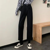 teacher outfits High Street American Vibe Workwear Jeans Women's Straight Design Hot Girl Retro Frayed Wide Leg Mopping Trousers