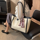 outfit ideas Large Capacity Bag for Women New Fashionable Simple Contrast Color Tote Bag Fashionable All-Match Shoulder Underarm Bag