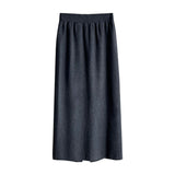 winter football game outfit Taochuan Back Slit H-Shaped Skirt 24 Winter Elastic Waist Slimming Knitted Skirt Yl960