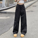 90s streetwear High Waist Loose Suit Pants Wide Leg Pants Draping Mop Straight Casual Pants for Women New