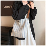 teacher outfits Summer Trendy New Striped Contrast Color Tote Bag 2024 Fresh Simple All-Match Large Capacity Shoulder Bag for Women