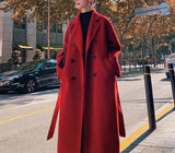 winter fits High-Grade Double-Sided Velvet Woolen Coat for Women Autumn and Winter Cotton and Thickening Mid-Length over-the-Knee Temperament Woolen Coat