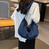 Uniwim Large Denim Women's Bag New Jeans Messenger Bag Y2K Canvas Shoulder Cross Bag Campus Eco Bag Korean Shopper Hobos Female Handbag