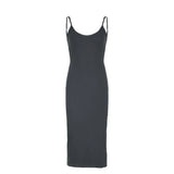 Uniwim Basic Sexy Halter Backless Midi Dress