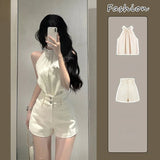 Uniwim 2024 Casual Y2k Crop Tops + Mini Skirts Korean Fashion 2 Piece Sets Sexy Fashion Pant Suits Chic Outwear Even Party Clothing