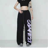 Uniwim American Star Print Women Oversized Pants High Waist Loose Casual Sports Pants for Women Spring Summer Thin Woman Trouser Y2K