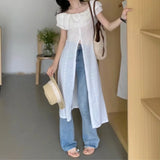 Uniwim Elegant Dresses for Women Korean Sweet Long White Black Midi Dress Vintage Sexy Streetwear Y2k Chiffon Dress Casual