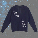 Uniwim Winter Midnight Navy Blue Knitted Cardigans Women Spring Y2k Casual Star Embroidery Single Breasted XS-5XL Sweaters