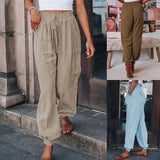 2024 Spring New Women's Fashion High Waist Loose Large Size Cotton Hemp Pants Pantalones De Mujer Streetwear Women