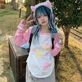 Uniwim Y2k Egirl Star Kawaii T Shirt Women Hotsweet Korean Fashion Kpop Streetwear Loose Tees Long Sleeve Top Autumn