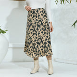 Plus Size Skirt New Leopard Print Ruffle Skirt Casual Skirt 1XL-5XL Polyester For Spring & Summer Women's Plus Size Clothing