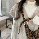 Uniwim Female Ins Autumn and Winter Leopard Print Chic Korean Corduroy Shoulder Canvas Bag Shopping Tote Bag Women's Shopper Bag Bolsas