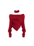 Uniwim Christmas Red Pullover Knit Sweater Y2k Aesthetic Vintage Harajuku Elegant Long Sleeves Sweaters Fashion 2000s Clothes