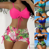 Uniwim Summer Print Swimsuits Tankini Sets Female Swimwear Sports Beach Wear Two-Piece Bathing Suit Girls Pool Women Swimming Suit 2024