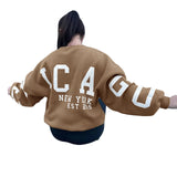 Uniwim  Women's Y2K Grunge Loose Pullover Sweatshirts Letter Print Casual Thickened Long Sleeve Tops Autumn Hoodie Streetwear