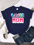 T-Shirt All-Match Hip Hop T-Shirt Aesthetic Comfortable Tshirts Short Sleeve Women T-Shirts Gamer Mom Creativity Pixel Letter