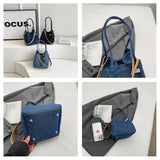 Uniwim Denim Women's Bag 2024 New Jeans Messenger Bag Y2K Eco Bag Korean Shoulder Bag Shopping Designer Handbag Quilted Bucket Bag Tote