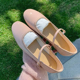 Uniwim Japanned Leather Ballets Woman Belt Strap Lolita Flats French Mary Jeans Femme Shallow Loafers Shoes Women Moccasins