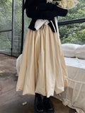 Uniwim Vintage High Waist Slim Mid Length Versatile Cloud Half Puffy Umbrella Skirts Women's Bottom 2024 Spring Autumn