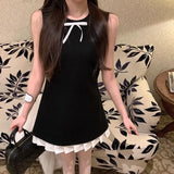 Uniwim fake two camisole vest dresses for women's summer new style waist cinching and temperament dating short skirt