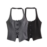 Uniwim 2024  Women's Bow Halter Neck Top Official Store Traff Man Woman Clothing Y2k Clothes Corset Tanks