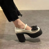 Uniwim Platform Mary Jane Shoes 2024 New Women's Shoes Fashion Bowknot Thick Heel Pumps Trendy Street Lolita Shoes Round Toe High Heels