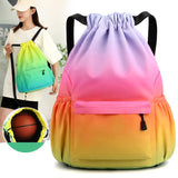 Uniwim Oxford Fabric Slim Restraint Pocket Drawstring Backpack Waterproof Bag Large Capacity Drawstring Backpack Outdoor Travel Bags