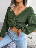 Tossy Knit Twist Pullover Women 2024 Autumn New Fashion Tops Long Sleeve Oversized Sweater High Street Off-Shoulder Knitwear