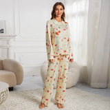 Uniwim Pajama Set for Women Causal Floral Print Sleepwear Long Sleeve Loungewear 2 Piece Djerf Avenue Pajamas Y2K Chic Vintage Homewear