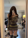 Uniwim Winter Slim Stripe Knitted Dress Women Vintage Sweater Party Mini Dress Female Korean Fashion Elegant One Piece Dress  New