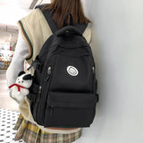 Uniwim Large Female Cute College Backpack Girl Travel Book Backpack Nylon Fashion Ladies Leisure Bag Women Laptop Men School Bags